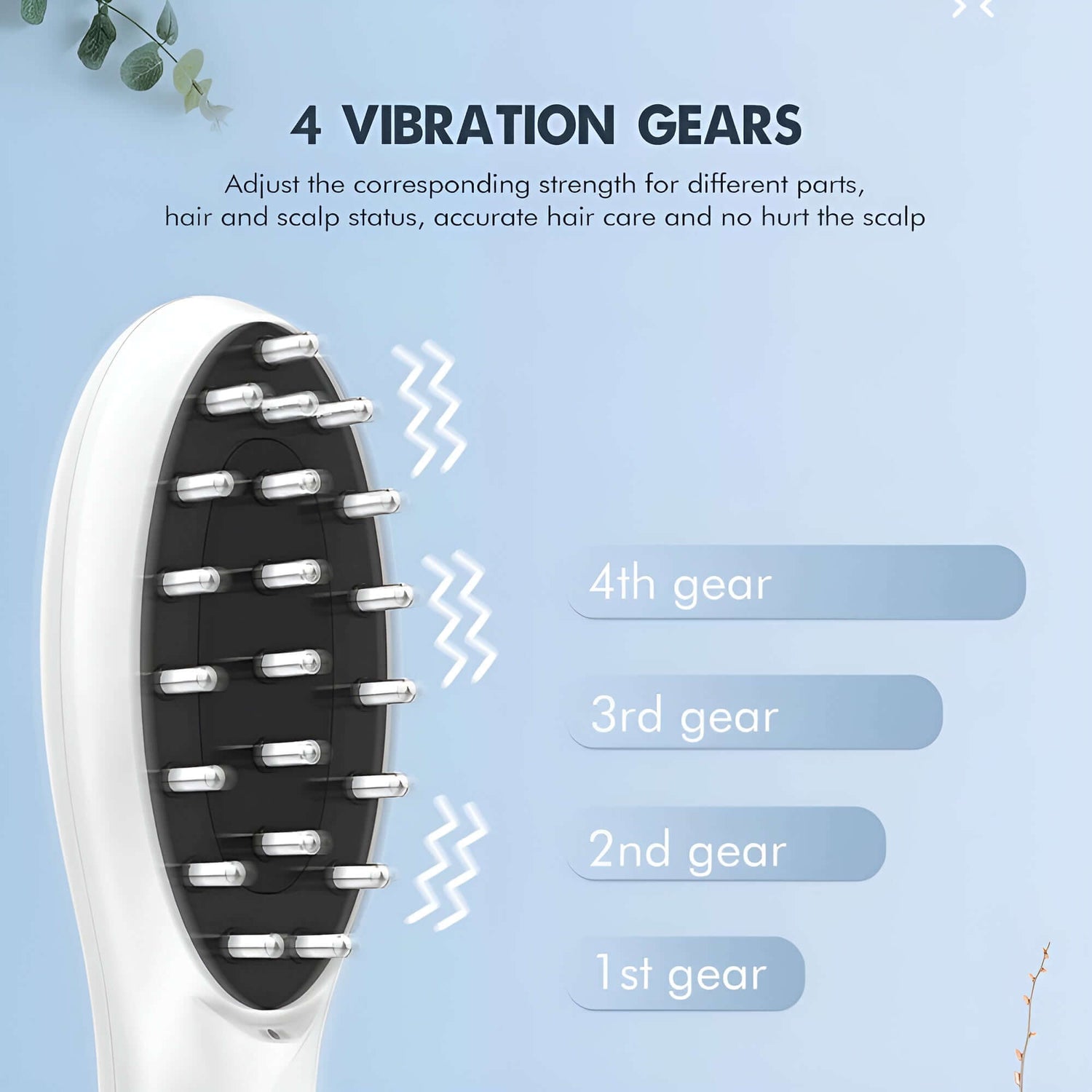 Revolutionary massage comb - 4 vibration gears for best hair grow